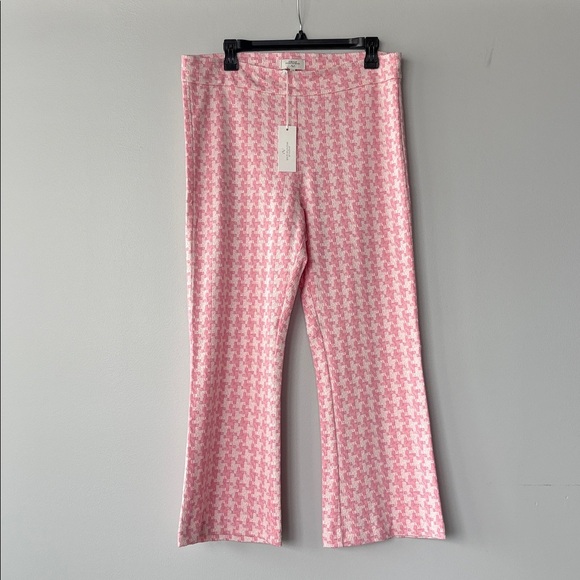 Pink Houndstooth Women's Pants - Picture 2 of 5